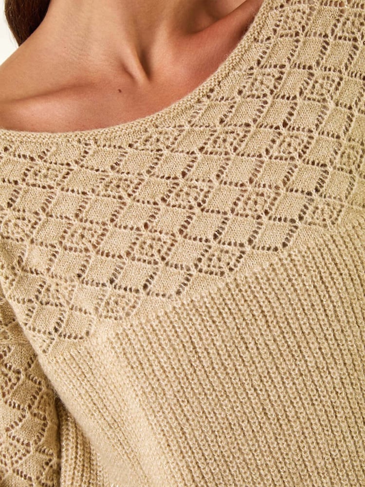 Roman Petite Metallic Contrast Knit Jumper - Imagem 5 de 5