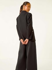 Roman Black Petite Zip Pocket Stretch Blazer - Image 4 of 5