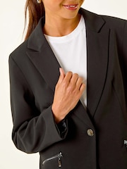 Roman Black Petite Zip Pocket Stretch Blazer - Image 5 of 5