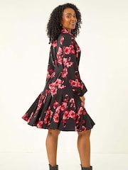Roman Red Petite Floral Print Shirt Dress - Image 3 of 5