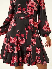Roman Red Petite Floral Print Shirt Dress - Image 5 of 5