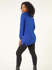 Azul - Roman Petite Longline Knit Jumper - Imagem 2 de 5