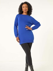 Azul - Roman Petite Longline Knit Jumper - Imagem 3 de 5
