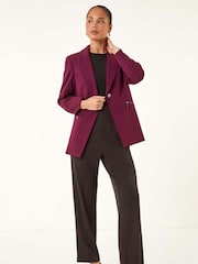 Roman Purple Petite Zip Pocket Stretch Blazer - Image 2 of 5
