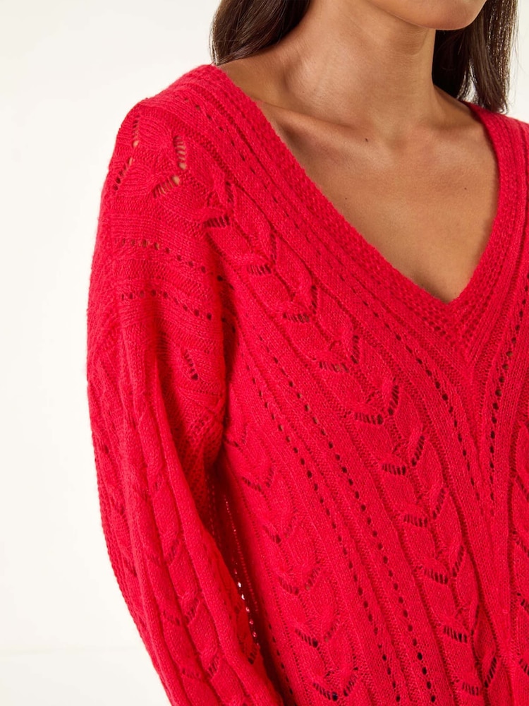 Roman Red Petite V-Neck Knit Jumper - Image 5 of 5 Roman Red Petite V-Neck Knit Jumper - Image 5 of 5