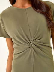 Roman Green Petite Twist Front Midi Dress - Image 5 of 5