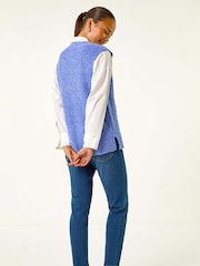 Roman Blue Cableknit Knitted Vest - Image 3 of 5