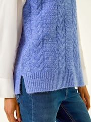 Roman Blue Cableknit Knitted Vest - Image 5 of 5