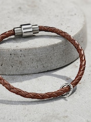 Posh Totty Designs Men's Personalised Fine Leather Message Bracelet - Image 2 of 4