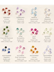 Posh Totty Designs Silver Tone Textured Birthstone Initial Letter Necklace - Image 5 of 5