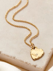 Posh Totty Designs Personalised Textured Confetti Birthstone Heart Necklace - Image 1 of 5