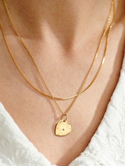 Posh Totty Designs Personalised Textured Confetti Birthstone Heart Necklace - Image 2 of 5