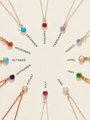 Posh Totty Designs Gold Tone Italic Initial & Birthstone Charm Bangle - Image 4 of 4