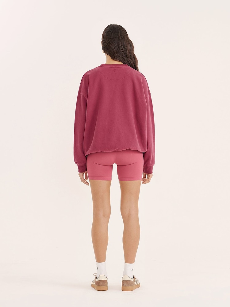 4th & Reckless Red Berry Fourth Branded Sweatshirt- Cassis - Image 2 of 4 4th & Reckless Red Berry Fourth Branded Sweatshirt- Cassis - Image 2 of 4