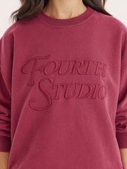 4th & Reckless Red Berry Fourth Branded Sweatshirt- Cassis - Image 4 of 4