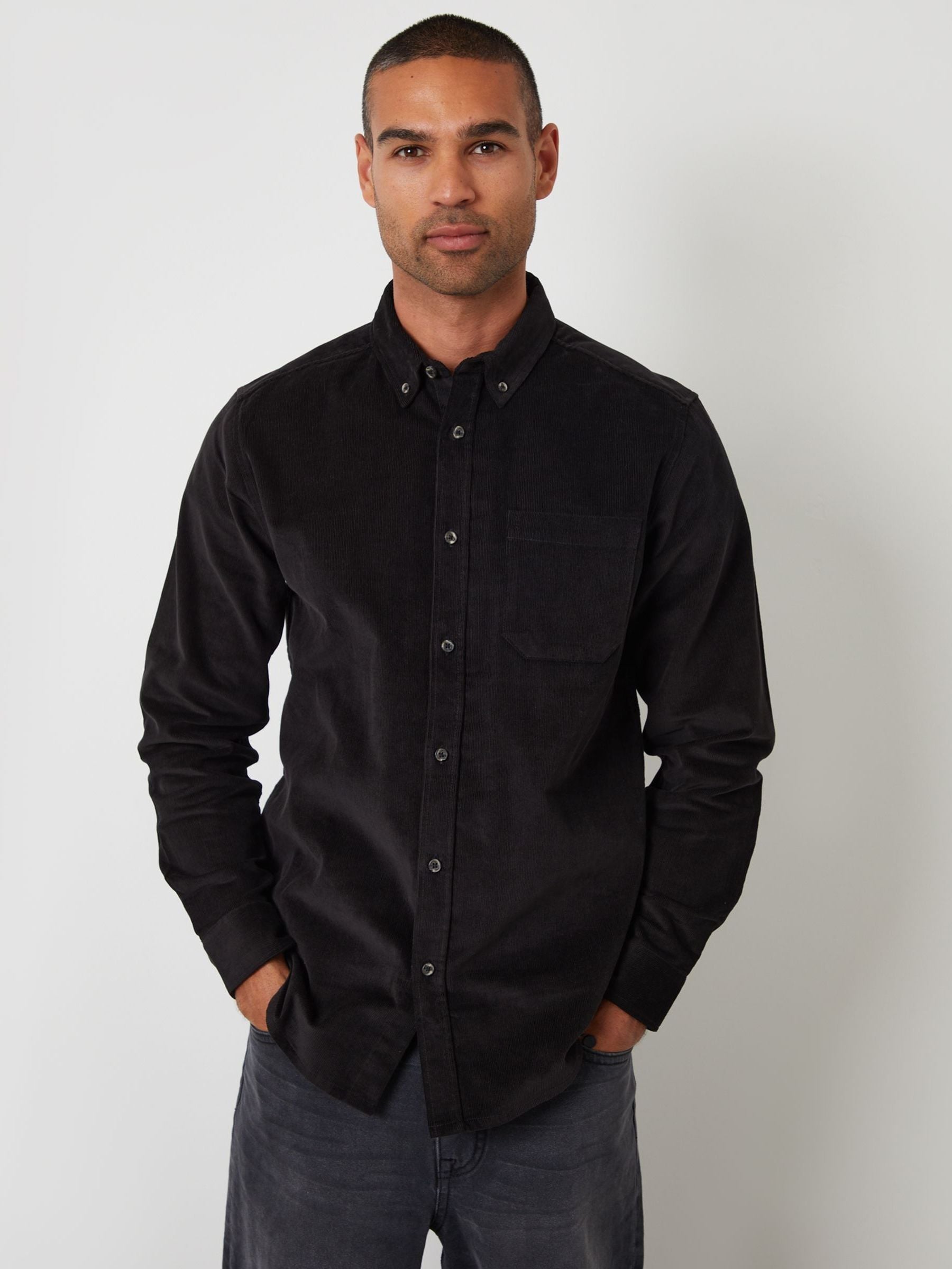Buy Threadbare Black Corduroy Shirt from the Next UK online shop