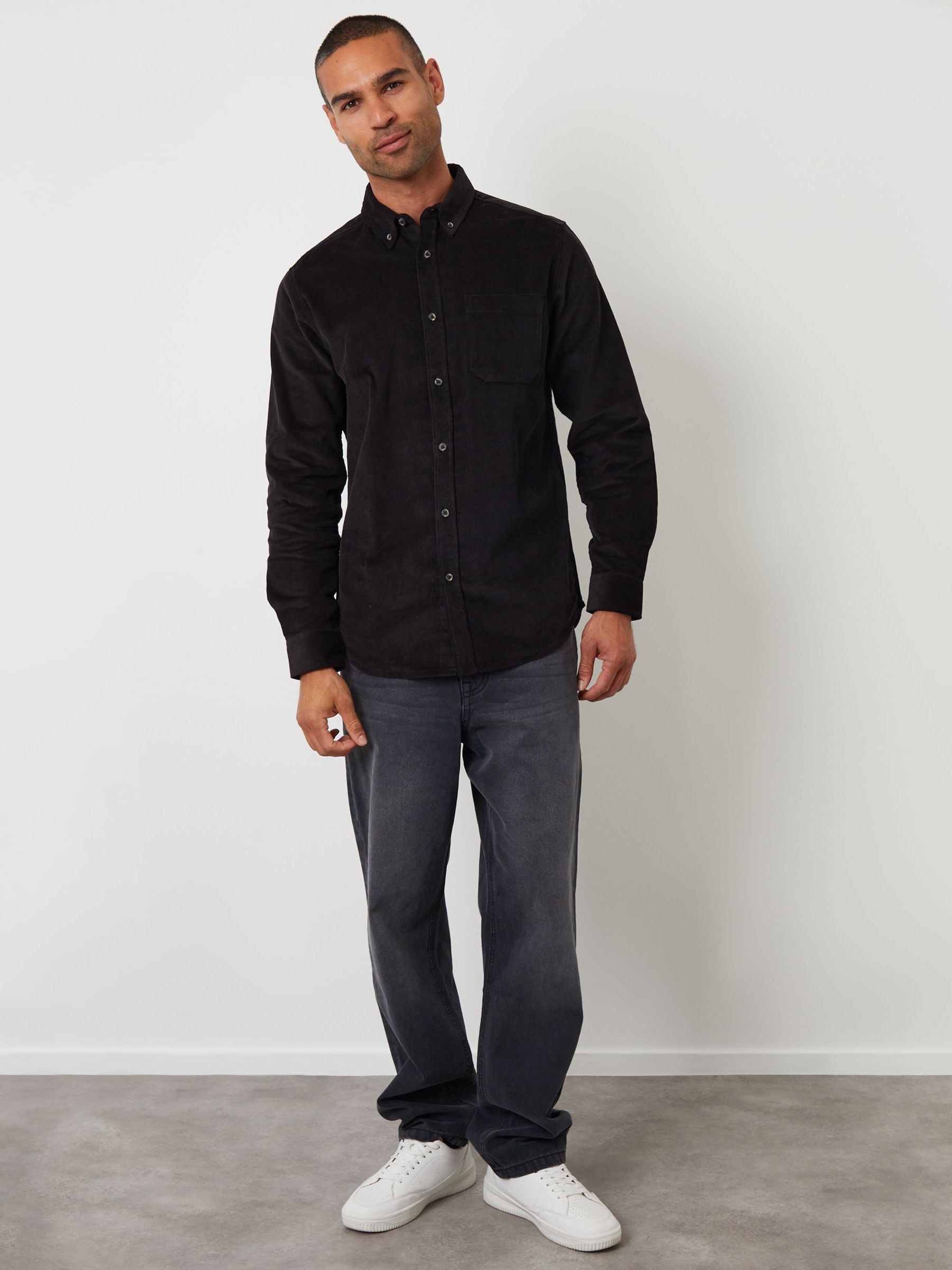 Buy Threadbare Black Corduroy Shirt from the Next UK online shop