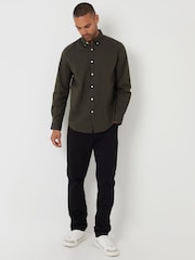 Threadbare Green Oxford Long Sleeve Shirt - Image 3 of 4