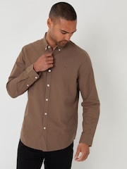 Threadbare Brown Oxford Long Sleeve Shirt - Image 1 of 4