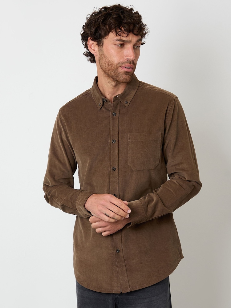 Threadbare Brown Corduroy Shirt - Image 2 of 5 Threadbare Brown Corduroy Shirt - Image 2 of 5