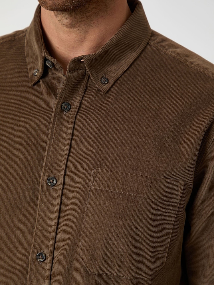 Threadbare Brown Corduroy Shirt - Image 5 of 5 Threadbare Brown Corduroy Shirt - Image 5 of 5