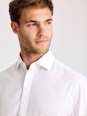 MOSS Regular Fit Pinpoint Oxford Contrast White Shirt - Image 2 of 3