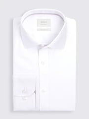 MOSS White Regular Fit Pinpoint Oxford Contrast Shirt - Image 4 of 4