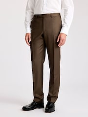 MOSS Tailored Fit Tobacco Italian Twill Brown Trousers - Image 1 of 3