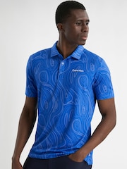 Calvin Klein Golf SAPHIRE Marble Print Polo Shirt - Image 1 of 8