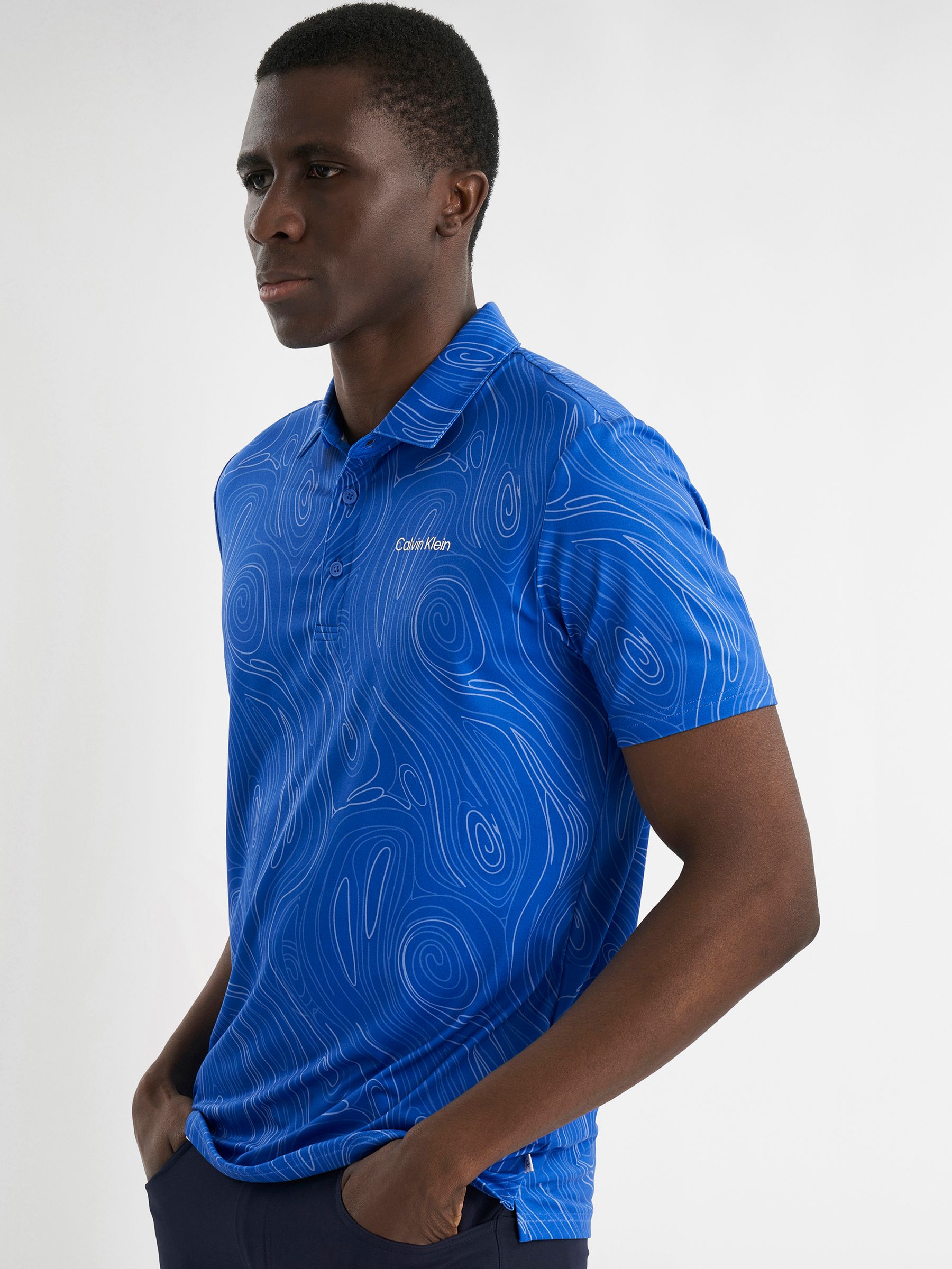 Buy Calvin Klein Golf SAPHIRE Marble Print Polo Shirt from Next USA