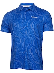 Calvin Klein Golf SAPHIRE Marble Print Polo Shirt - Image 4 of 8