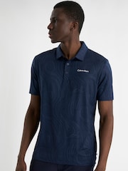 Calvin Klein Golf Navy Marble Print Polo Shirt - Image 1 of 9