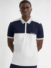 Calvin Klein Golf White Springhill Colourblock Polo Shirt - Image 1 of 8