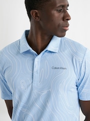 Calvin Klein Golf Blue Marble Print Polo Shirt - Image 2 of 9