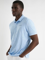 Calvin Klein Golf Blue Marble Print Polo Shirt - Image 3 of 9