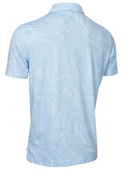 Calvin Klein Golf Blue Marble Print Polo Shirt - Image 6 of 9