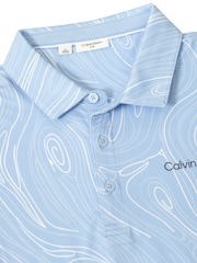 Calvin Klein Golf Blue Marble Print Polo Shirt - Image 7 of 9