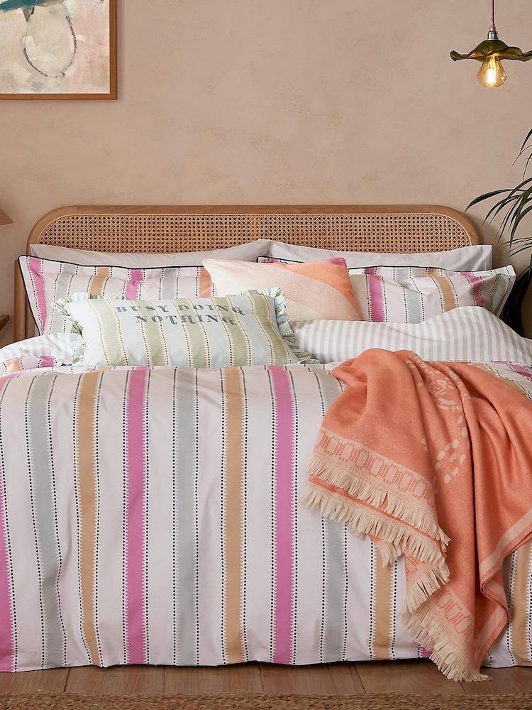 Yvonne Ellen Multi Wobble Stripe 100% Cotton Cover Set - Image 1 of 5
