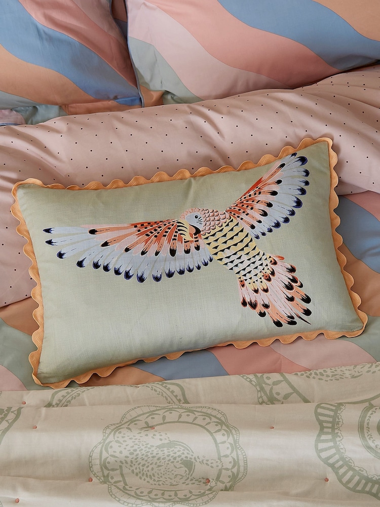 Yvonne Ellen Sage Parrot Cushion - Image 1 of 6