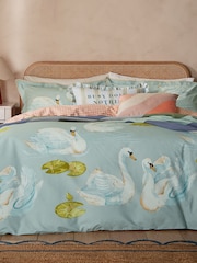 Yvonne Ellen Aqua Sister Swans Cover Set - Image 1 of 5