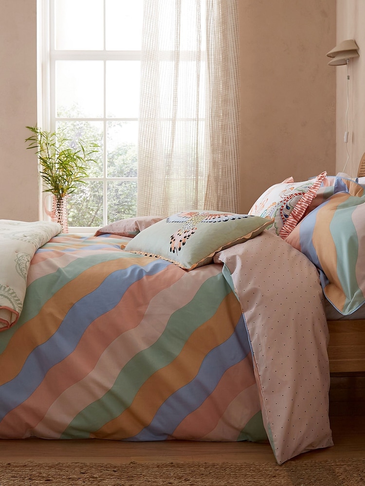 Yvonne Ellen Multi Signature Stripe 100% Cotton Cover Set - Image 2 of 6