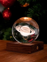 Gingko Walnut Amber Crystal Light with 3D Laser Saturn - Image 3 of 5