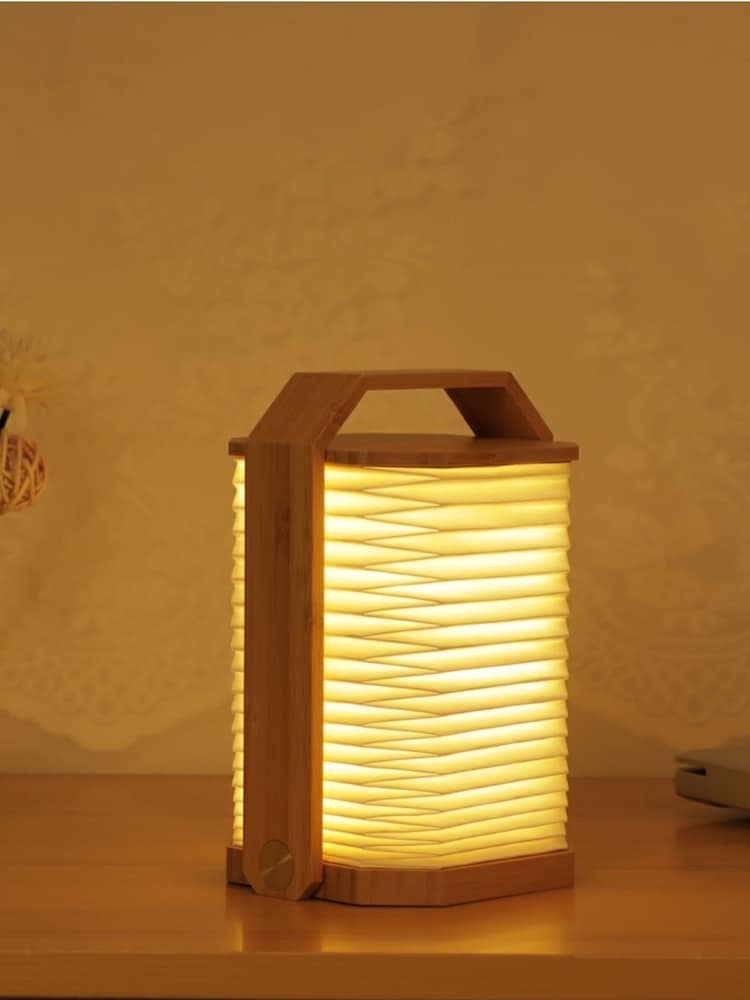 Gingko Bamboo Smart Origami Wood Lamp - Image 1 of 5 Gingko Bamboo Smart Origami Wood Lamp - Image 1 of 5