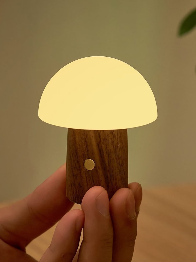 Gingko Walnut Super Mini Alice Mushroom Lamp - Image 1 of 5 Gingko Walnut Super Mini Alice Mushroom Lamp - Image 1 of 5