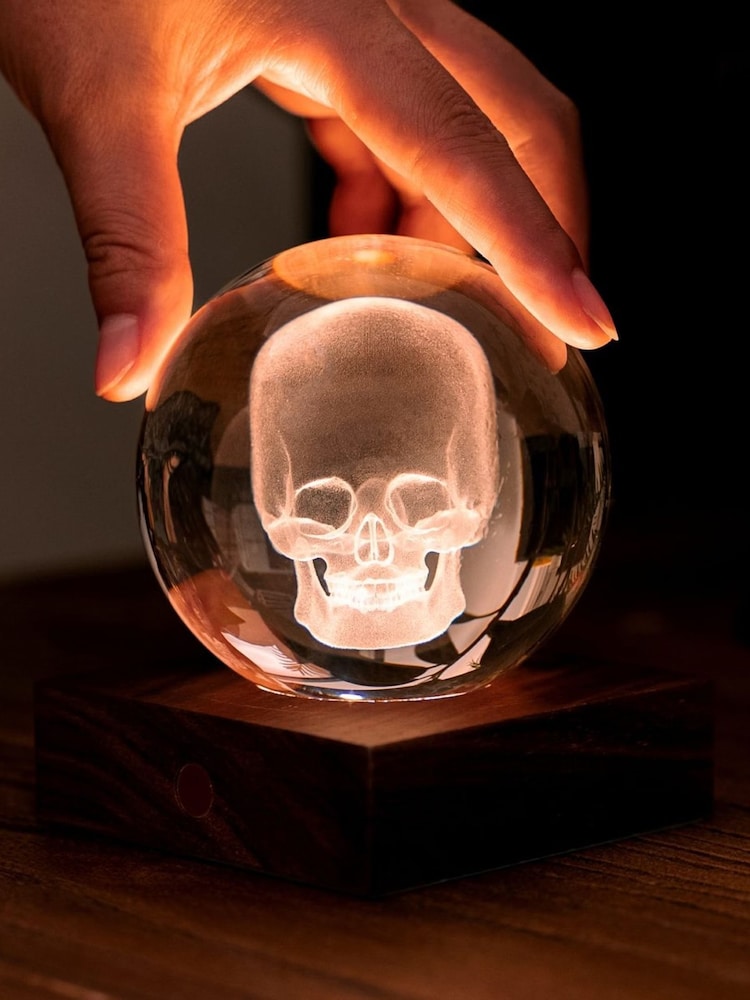 Gingko Walnut Amber Crystal Light with 3D Laser Skull - Image 2 of 5 Gingko Walnut Amber Crystal Light with 3D Laser Skull - Image 2 of 5