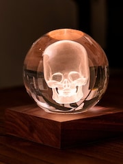 Gingko Walnut Amber Crystal Light with 3D Laser Skull - Image 3 of 5