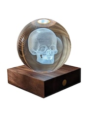 Gingko Walnut Amber Crystal Light with 3D Laser Skull - Image 5 of 5