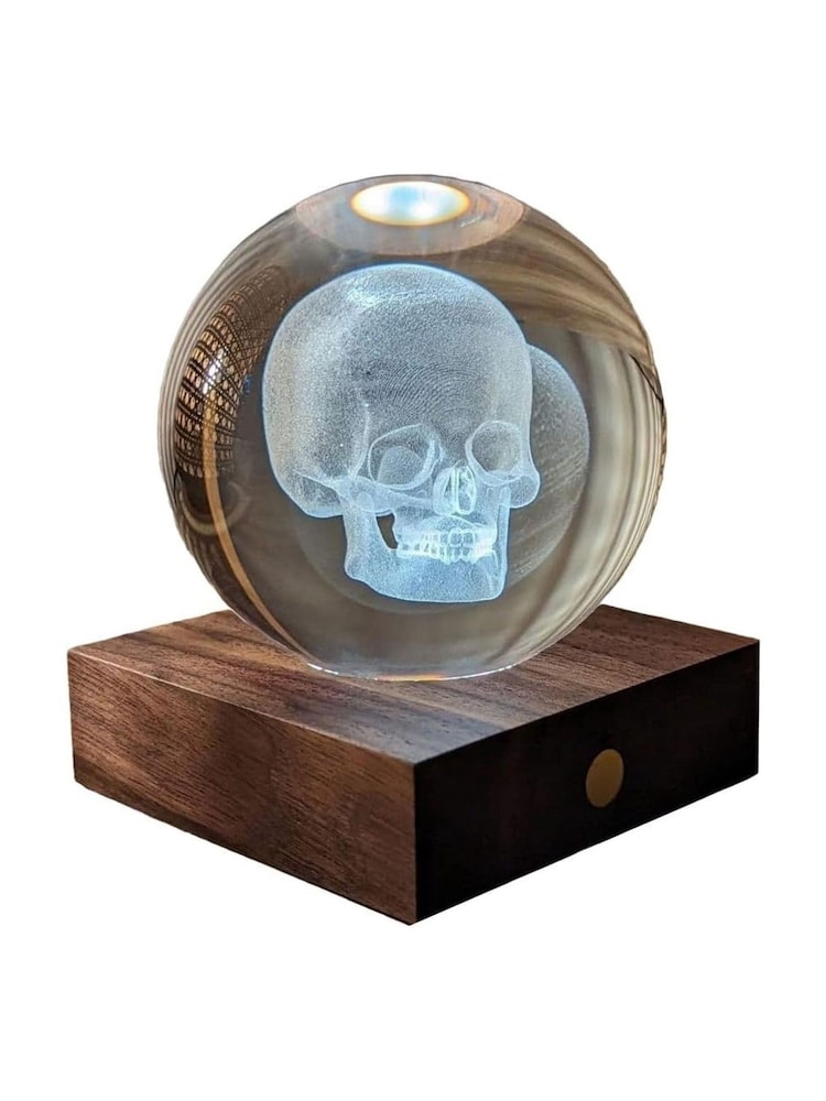 Gingko Walnut Amber Crystal Light with 3D Laser Skull - Image 5 of 5 Gingko Walnut Amber Crystal Light with 3D Laser Skull - Image 5 of 5