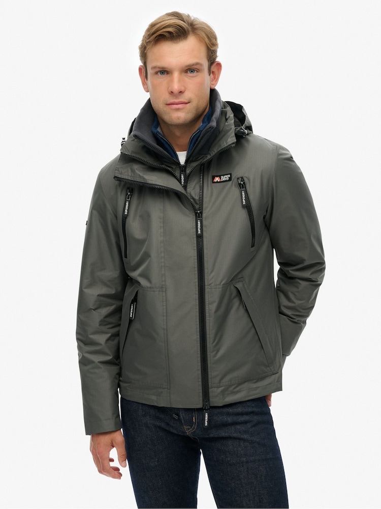 Superdry Grey Hooded Mountain Windbreaker Jacket - Image 2 of 7 Superdry Grey Hooded Mountain Windbreaker Jacket - Image 2 of 7