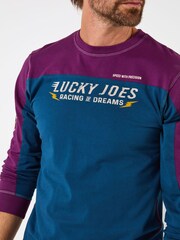 Joe Browns Purple Colorblock Casual T-shirt - Image 3 of 8